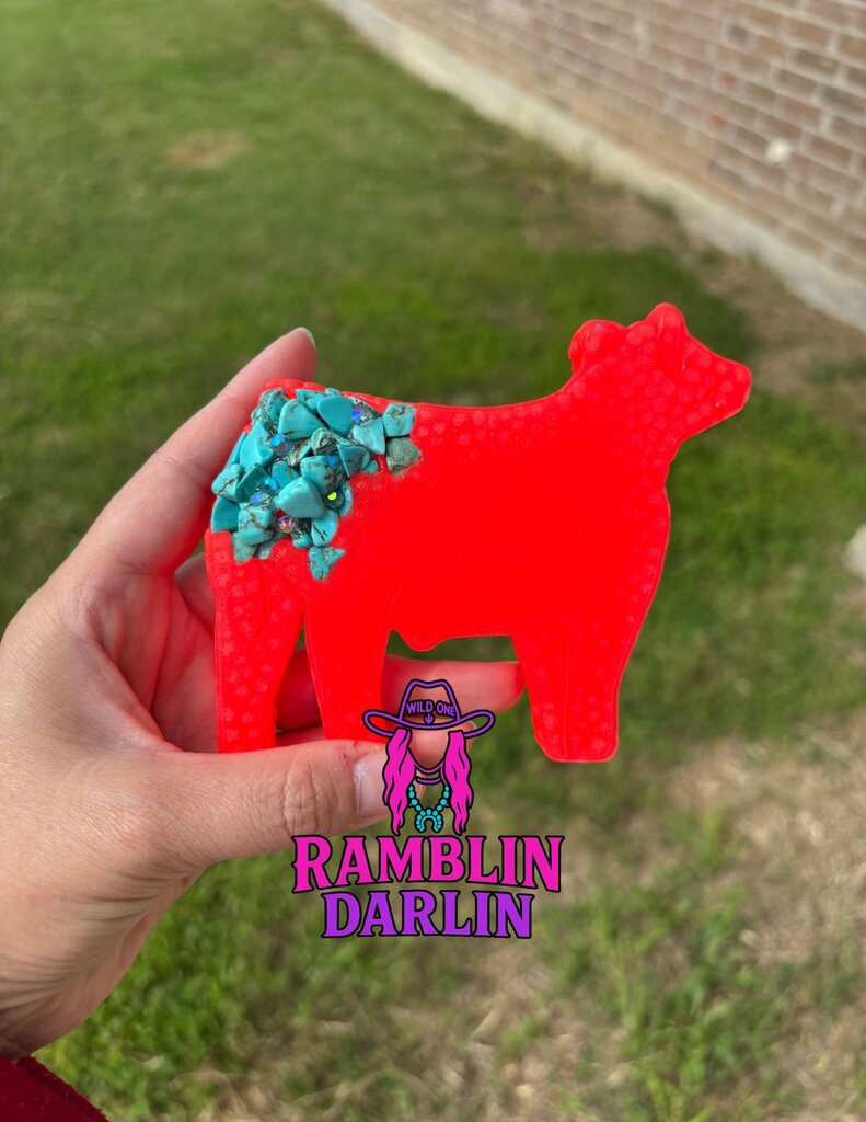 Cow with Turquoise Stones Freshie in Coconut Scent