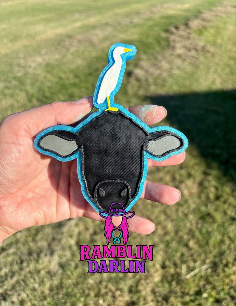 Cow with Bird Freshie in Warm Vanilla Scent