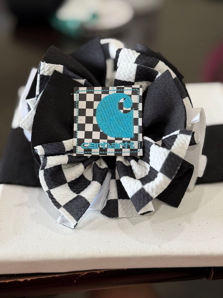 black white checkered scuba blue carhart patch texas shredded