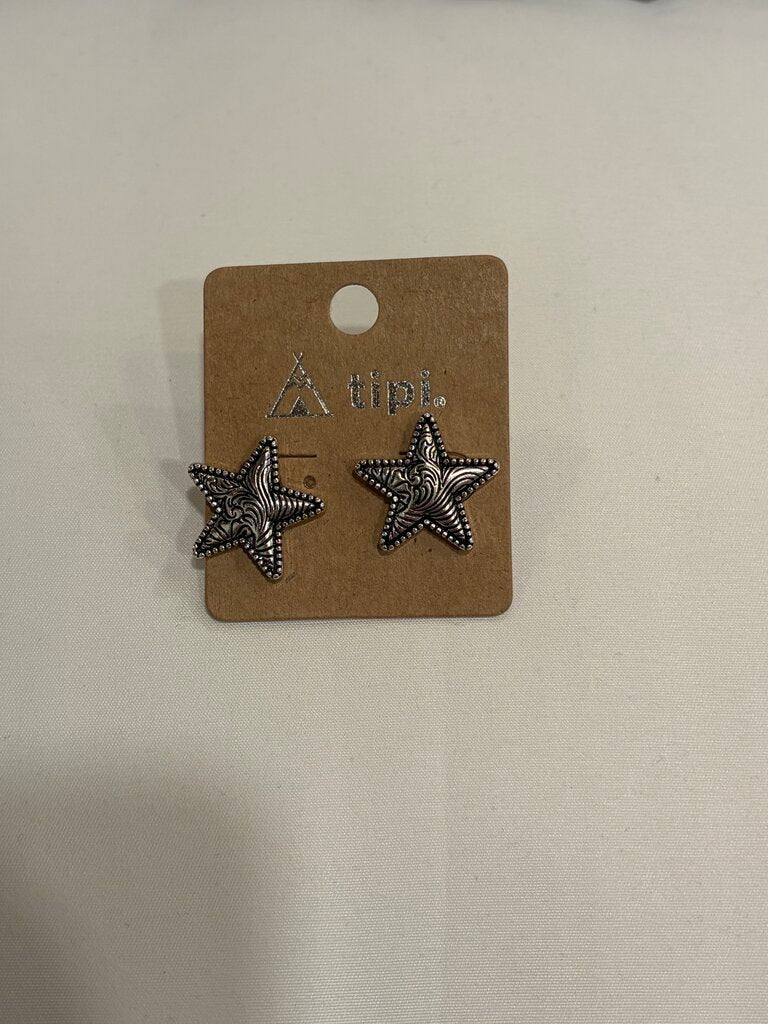 Engraved Star Earrings