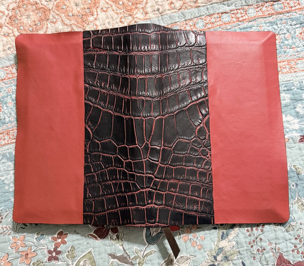 Crocodile/Lambskin leather Bible rebind Thomas Nelson Single Column KJV