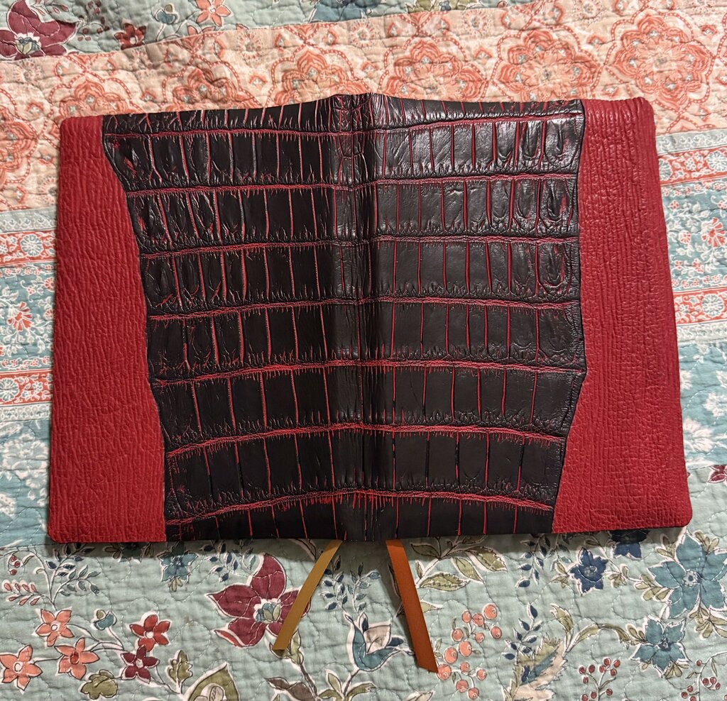 Crocodile/Shark leather Bible rebind Thomas Nelson Thinline KJV
