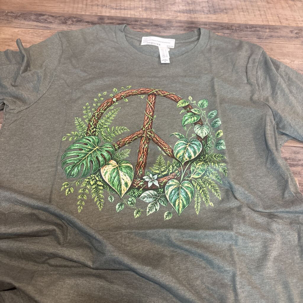 Peace and Plants T-shirt M Military Green