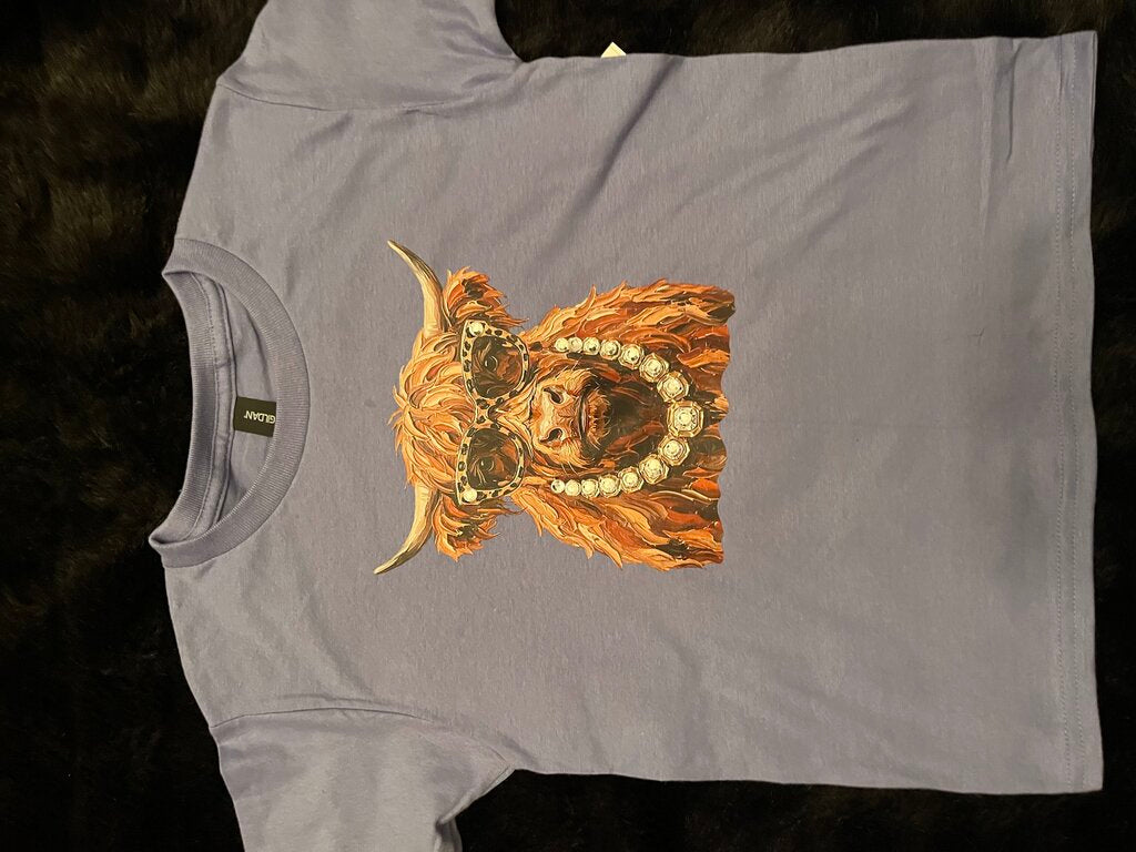 TEE-GLAM HIGHLAND COW-YXS