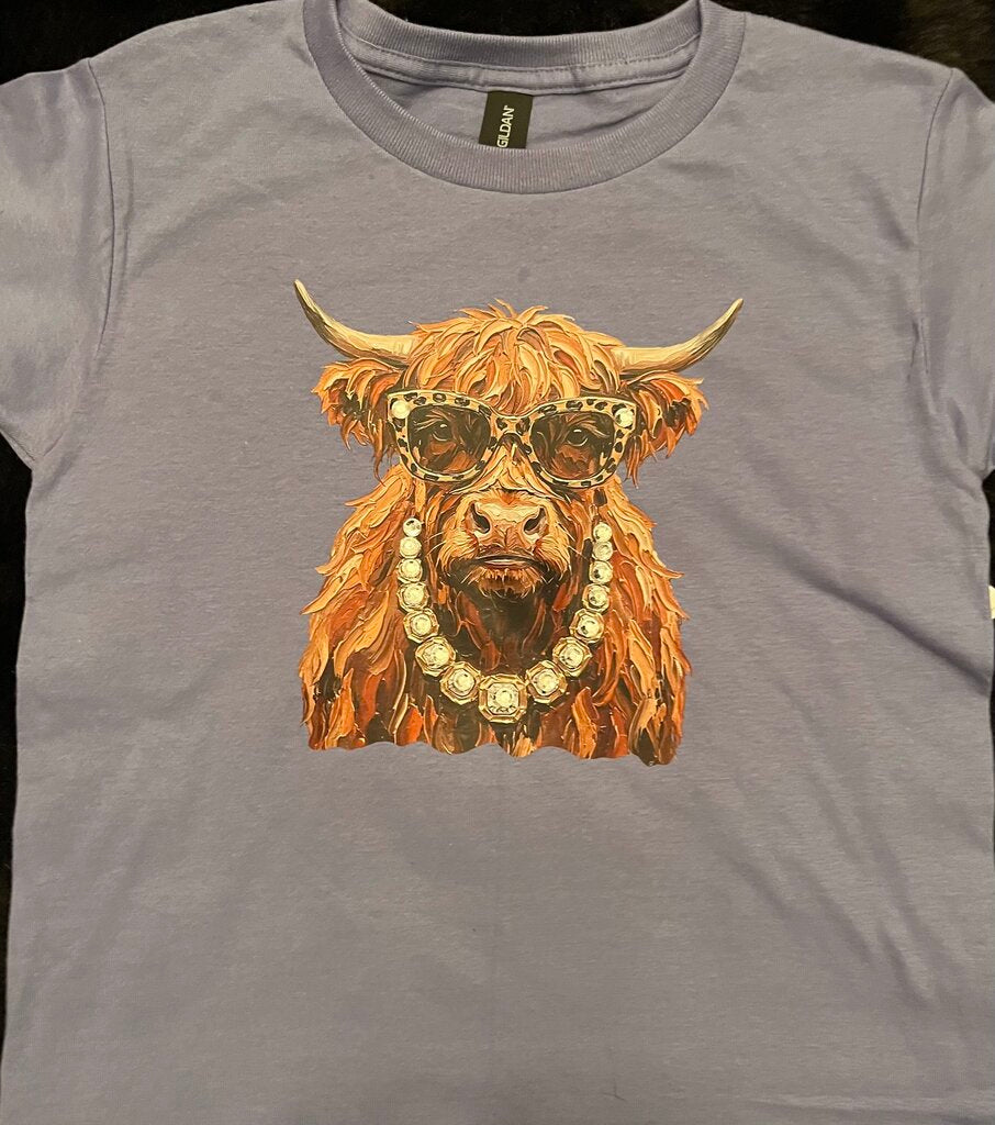 TEE-GLAM HIGHLAND COW-YS