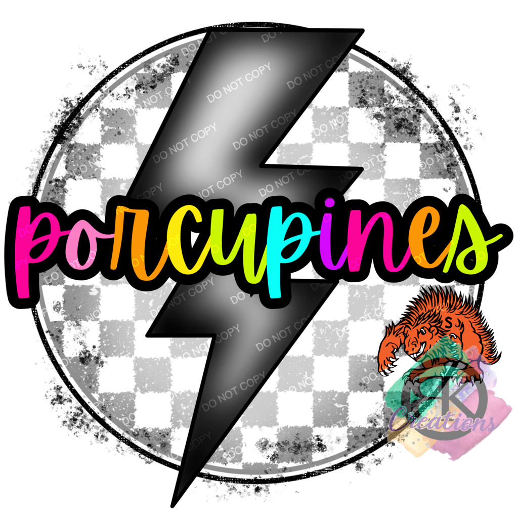 SP1103A - Lightening Check Colorful Porcupines TRANSFER ONLY