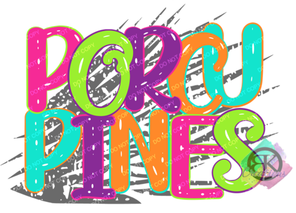 SP1101A - Colorful Porcupines with Quills - TRANSFER ONLY