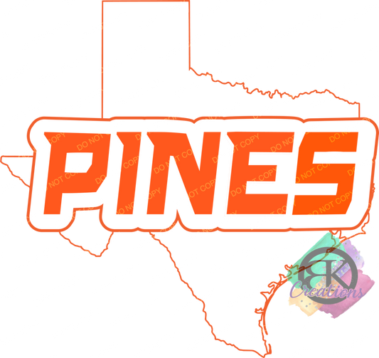 SP1077 - Texas Outline with PINES - TRANSFER ONLY