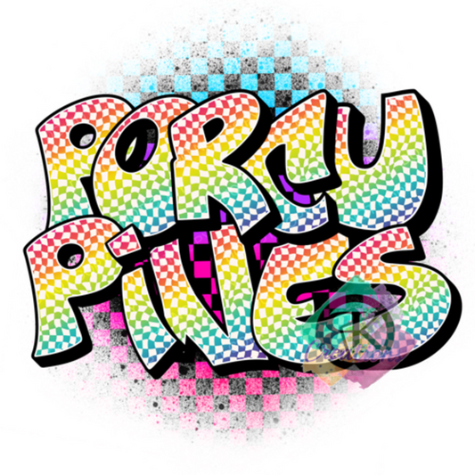 SP1145 - COLORFUL PORCUPINES CHECKERED GRAFITTI