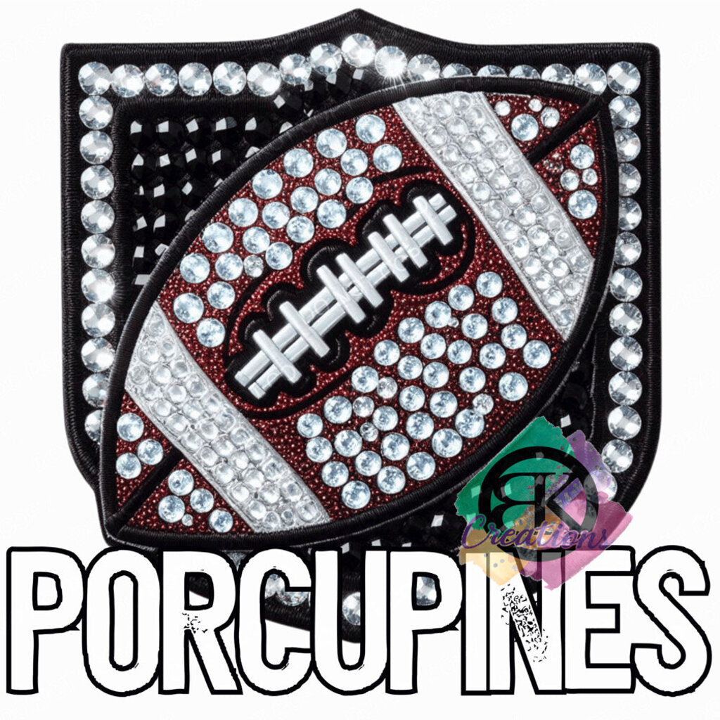 SP1149 - FAUX RHINESTONE - FOOTBALL WITH SHIELD