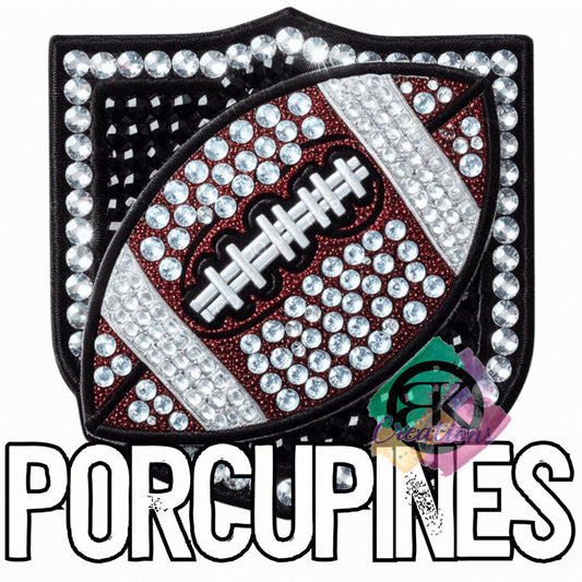 SP1149 - FAUX RHINESTONE - FOOTBALL WITH SHIELD