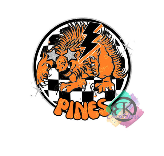 SP1145 - Porcupine Mascot Checkered Circle Background