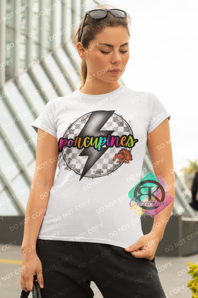 SP1103A - Lightening Check Colorful Porcupines TRANSFER ONLY