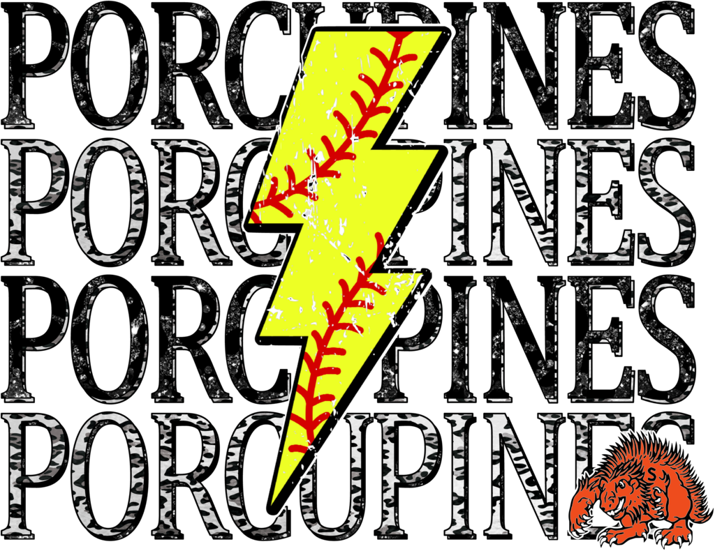 SP1057E - Grey Leopard PORCUPINEs Softball TRANSFER ONLY