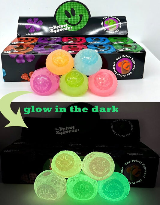 Glow-in-the-Dark - Happy Face Fuzzy Ball