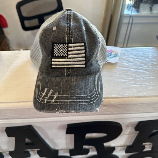 MRK - Vintage "American Flag (Blk/Gray)" Hats