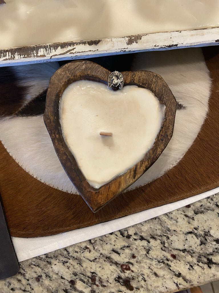 Small Rustic Heart Shape Candle