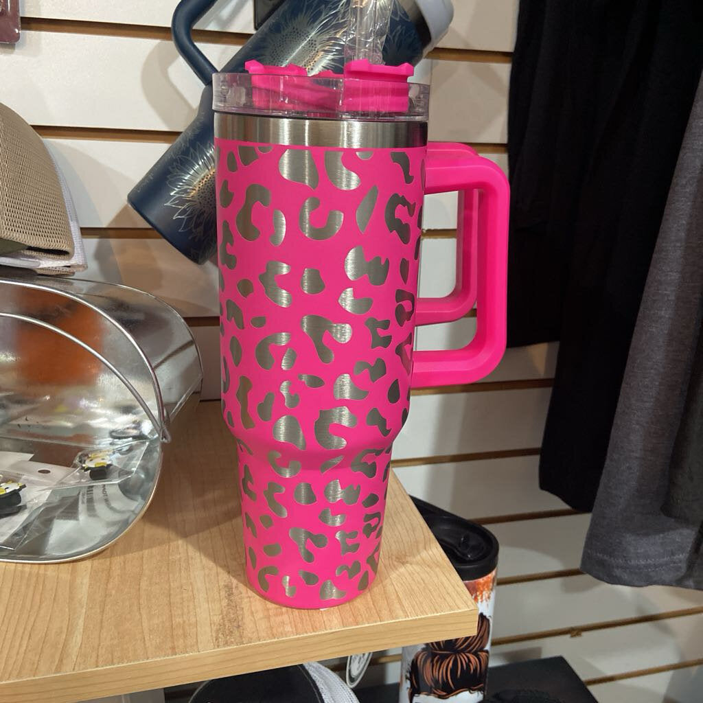 40 oz Tumbler - Leopard Print