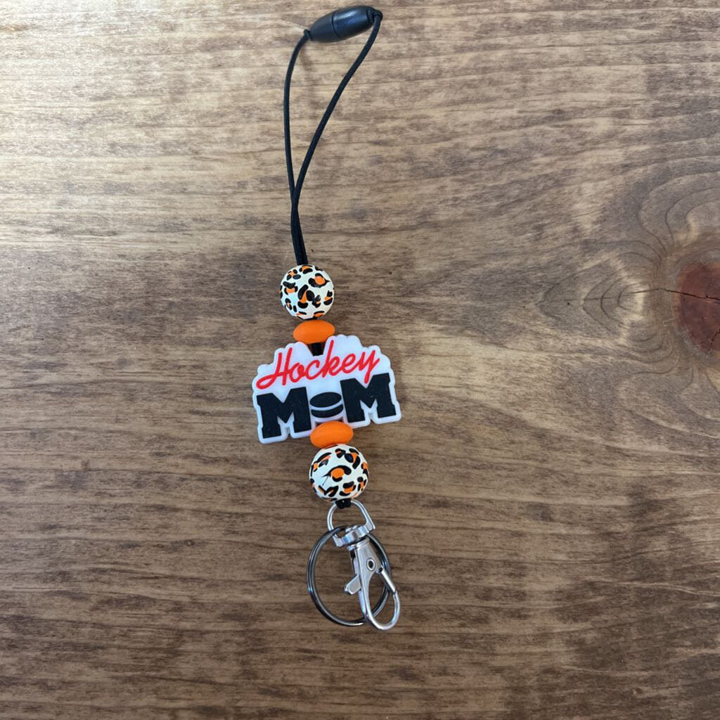 Springtown Car Charm Hockey Mom Orange leopard, orange