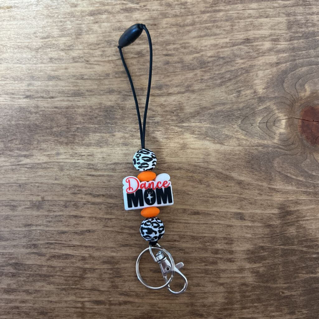 Springtown Car Charm Dance Mom orange, B/W. Leopard