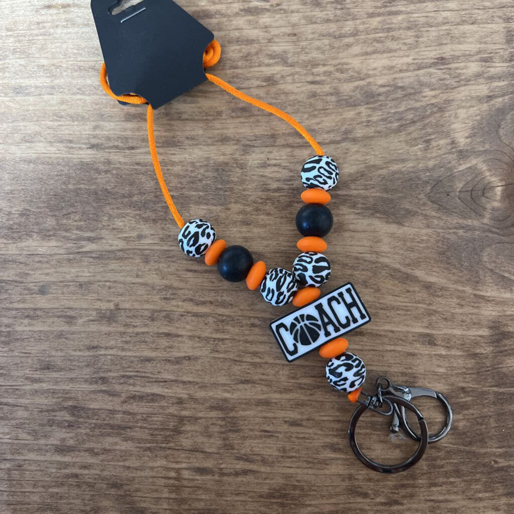 Springtown Lanyard, Basketball Coach, B/W Leopard