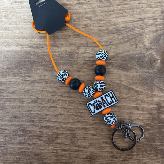 Springtown Lanyard, Basketball Coach, B/W Leopard