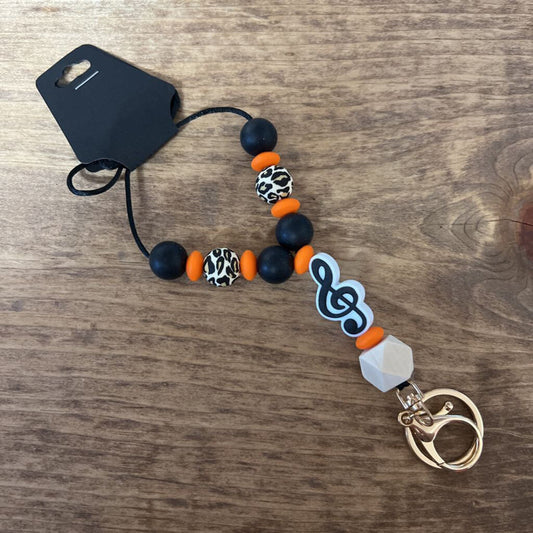 Springtown Lanyard, Music focal black orange leopard