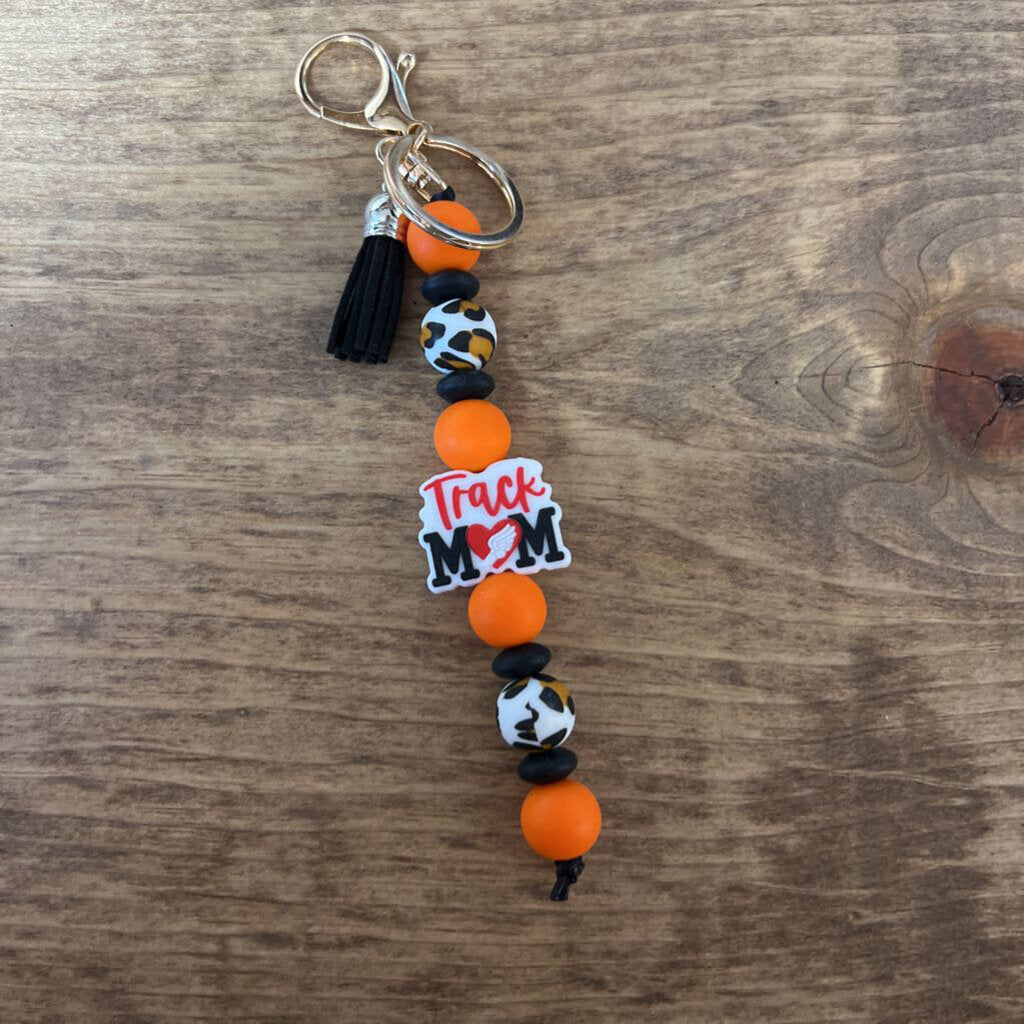 Springtown Keychain Track mom, Orange tan leopard