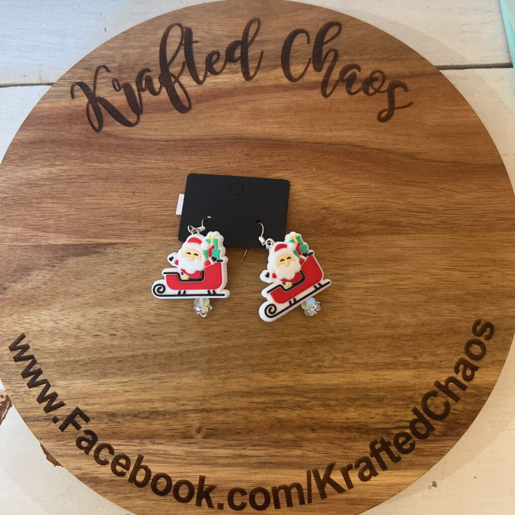 Santa Sleigh Earrings