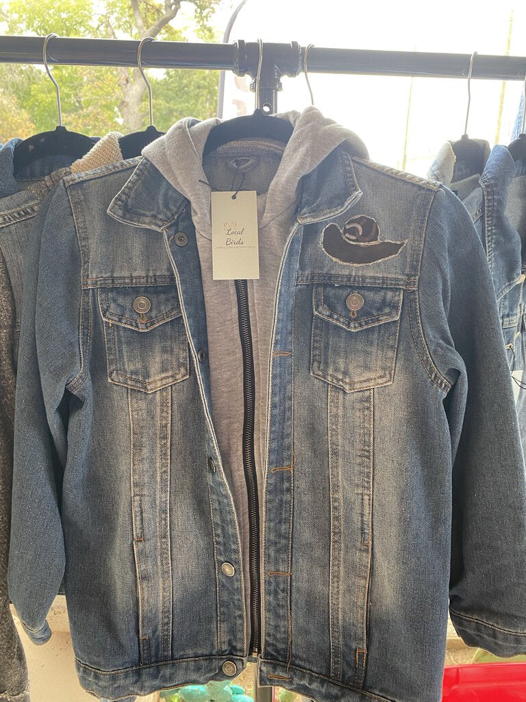 Jean Jacket w/Hoodie Western print