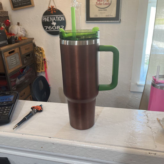 40 oz Green and Red Tumbler