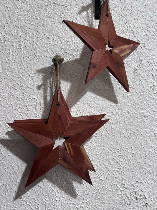 Cedar star tree ornaments