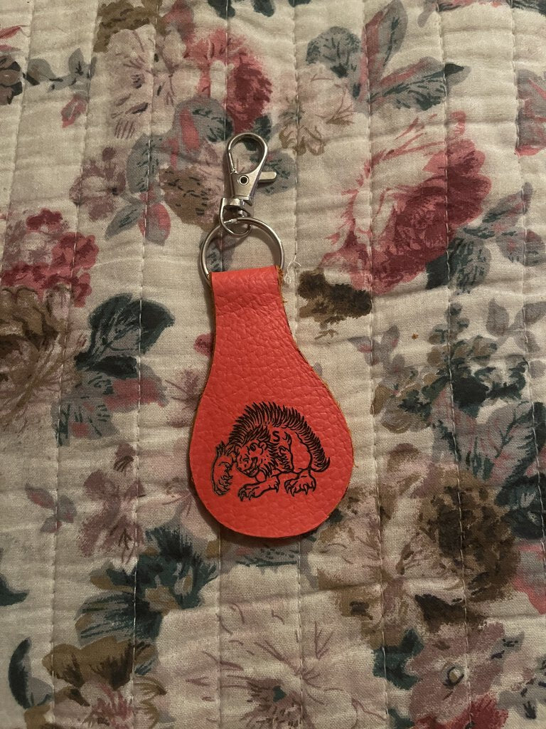 Leather Porcupine Key Chain