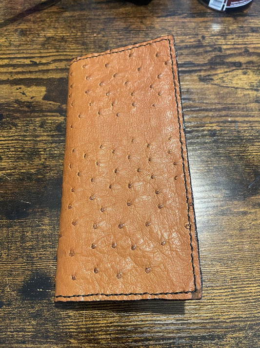 Ostrich Leather Clutch Wallet