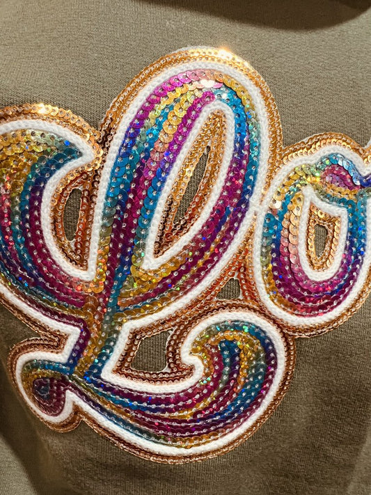 SEQUIN LOVE SWEATSHIRT