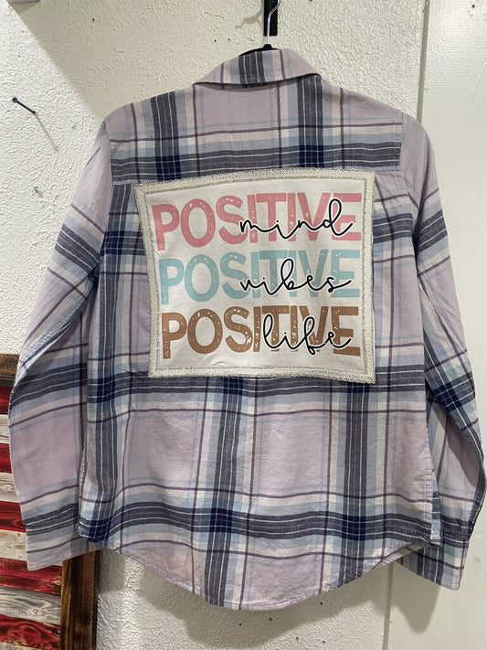 Flannel Shirt- Lavender/Navy/Brown-Positive