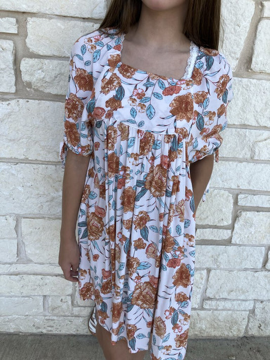 Girls' Romantic Floral Dress