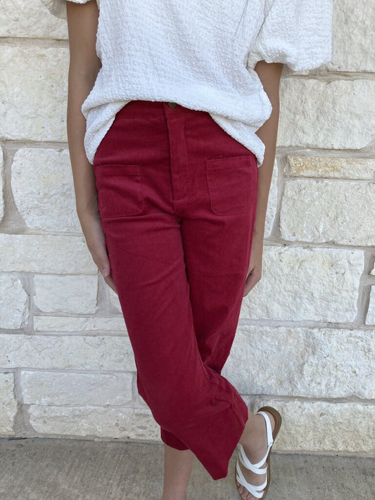 Girls' Corduroy Wide Leg Pants