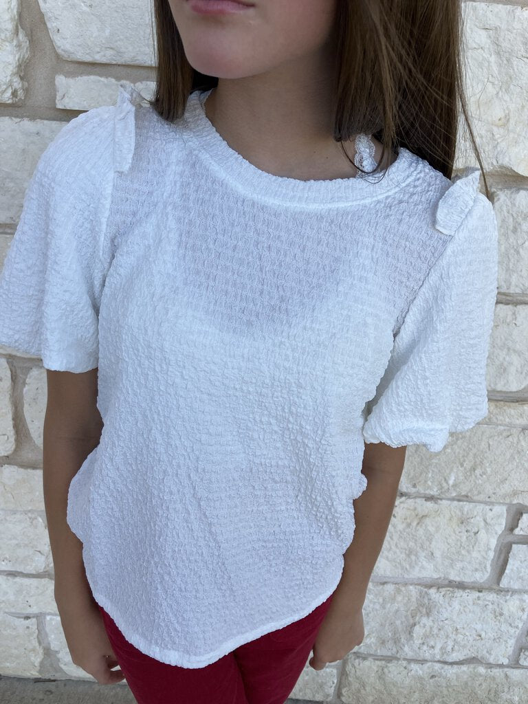 Girls' Ivory Knit Top