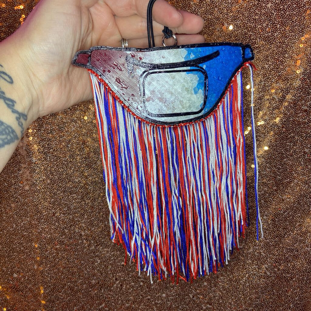 America Fanny Pack Freshie in Coconut Scent with Fringe