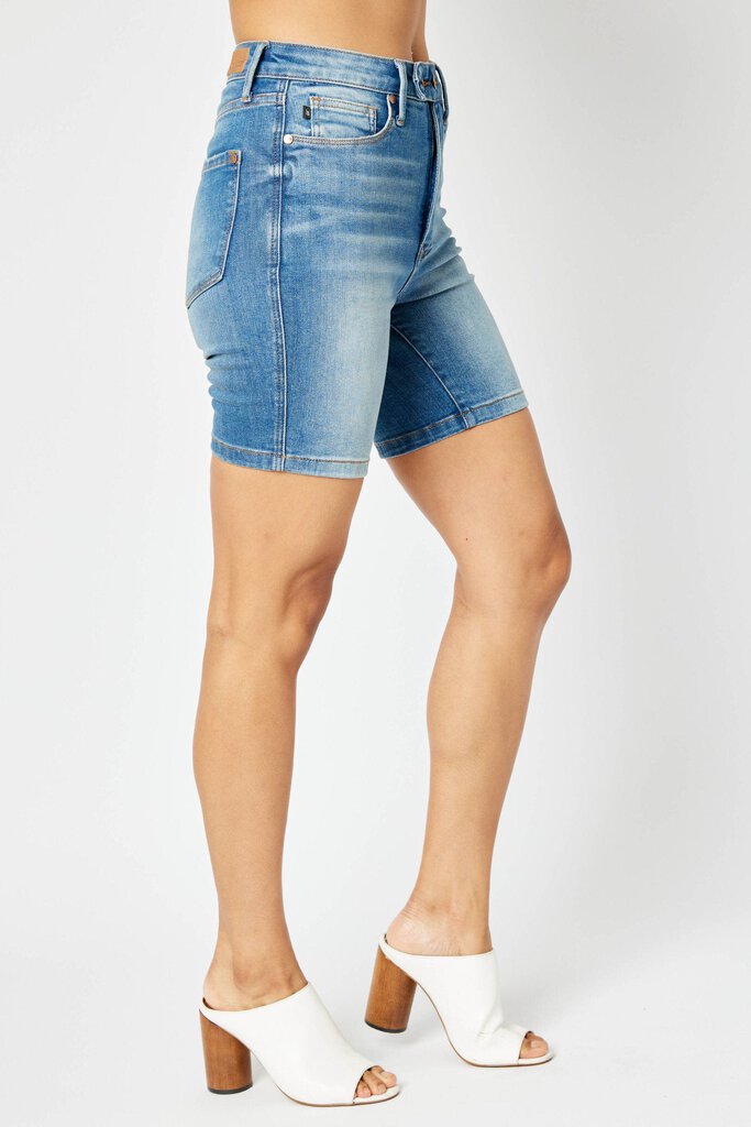Judy Blue - High Waist Tummy Control Double Button Bermuda Shorts