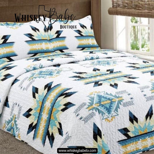 Western Starburst 3 piece Quilt Set