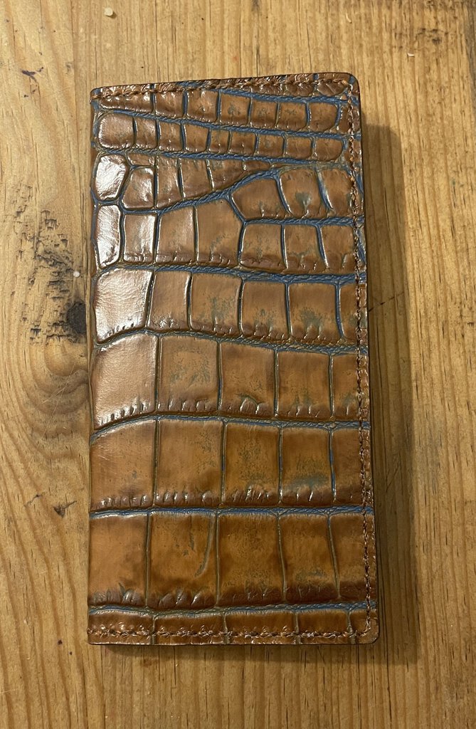 Gator Embossed Cowhide Cowboy Wallet