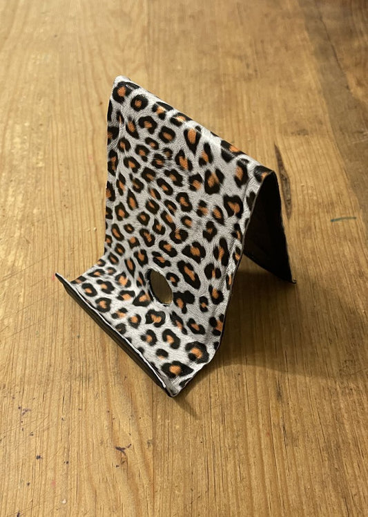 Leather Phone Stand Leopard