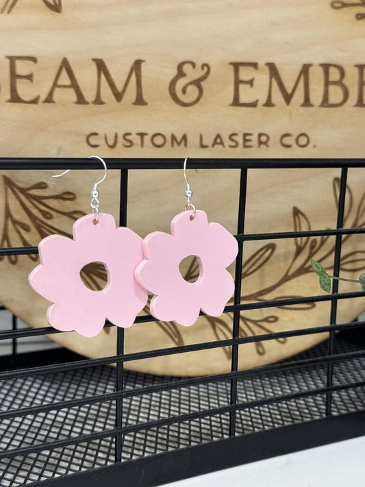 Bubblegum Pink Flower Earrings