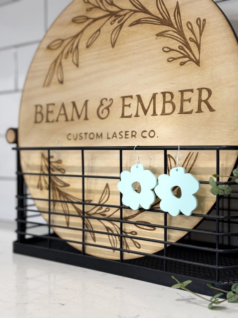 Pastel Blue Flower Earrings