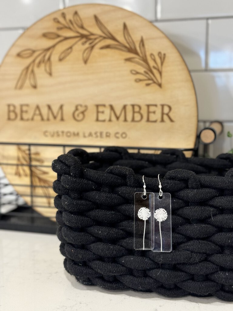 Engraved Dandelion Earrings