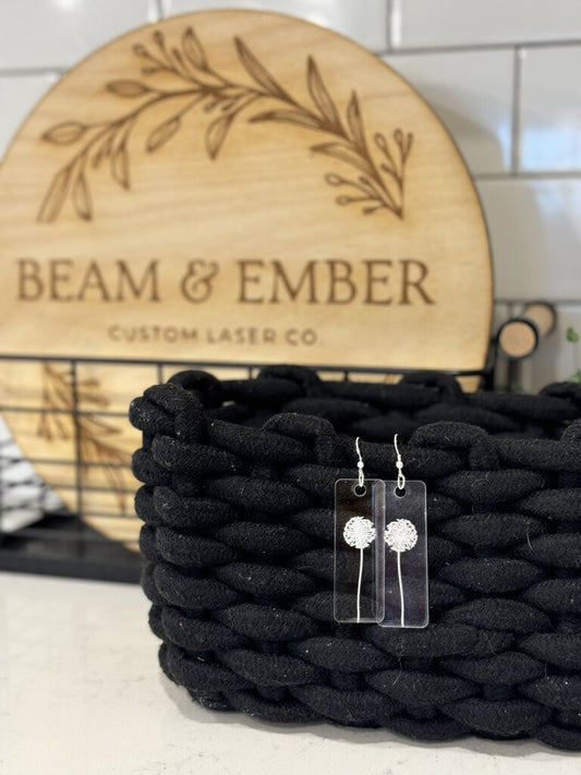 Engraved Dandelion Earrings