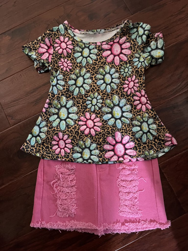 CONCHO PINK SKIRT SET