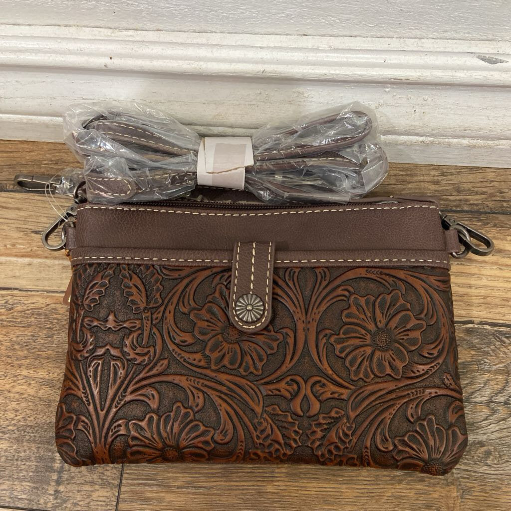 Wrangler Tooled Leather Wristlet